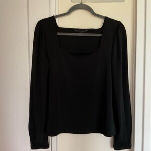 Banana Republic Factory black square neck top. Size Large.